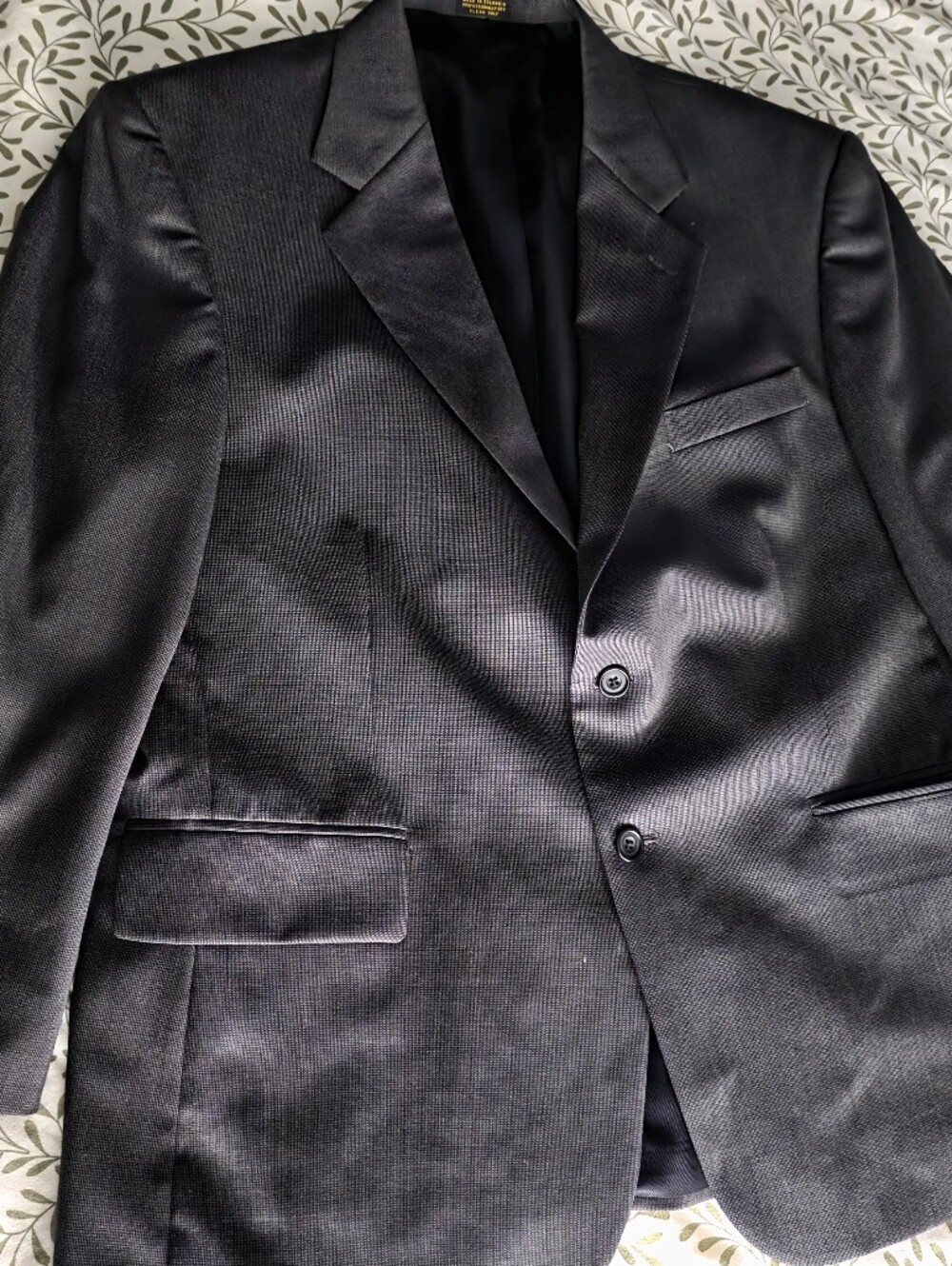 Oscar de la Renta Men's Dark Gray Two-Button Blazer